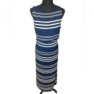 Chico's Navy and White Striped Dress